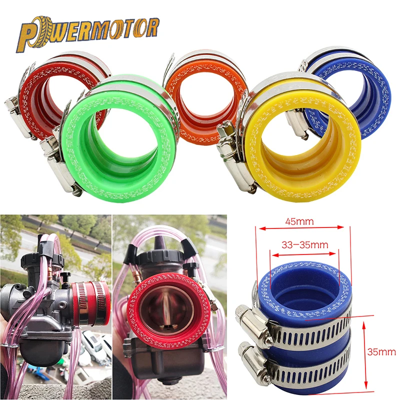 

Motorcycle Carburetor Rubber Adapter Inlet Intake Pipe 35mmFor MIKUNI KOSO KEIHIN OKO PWK Carburetor Accessory