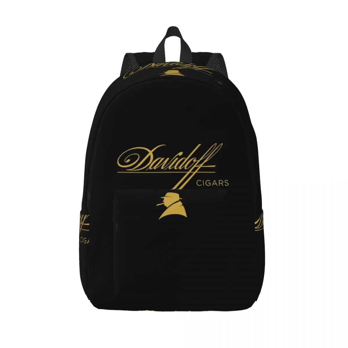 Фото Черный студенческий рюкзак Davidoff Cigars, школьная сумка, походный рюкзак для путешествий, сумка для книг для мальчиков и девочек, сумки через плечо №1