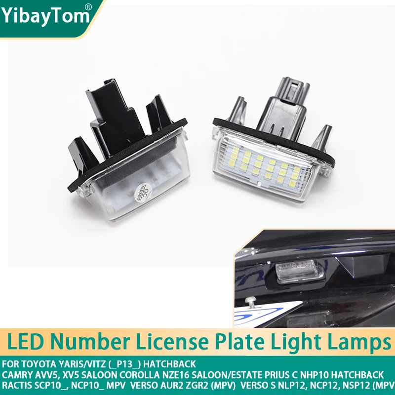

1 year warranty Durable LED White Canbus Rear License Plate Tag Lights For Toyota Yaris Vitz Camry Corolla Prius Ractis Verso
