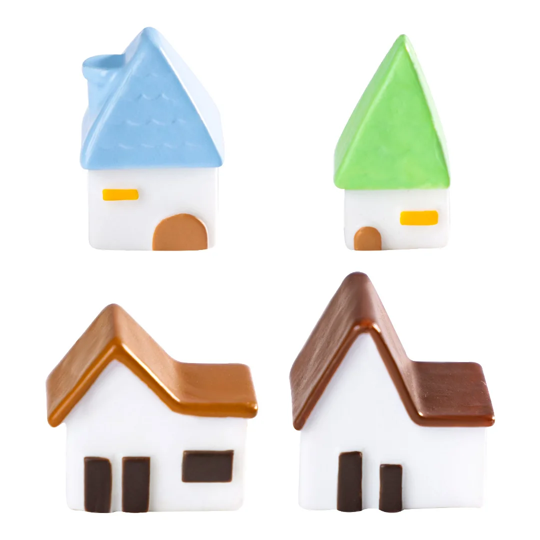 Статуэтка миниатюрный милый мини-домик из смолы микро пейзажные украшения для