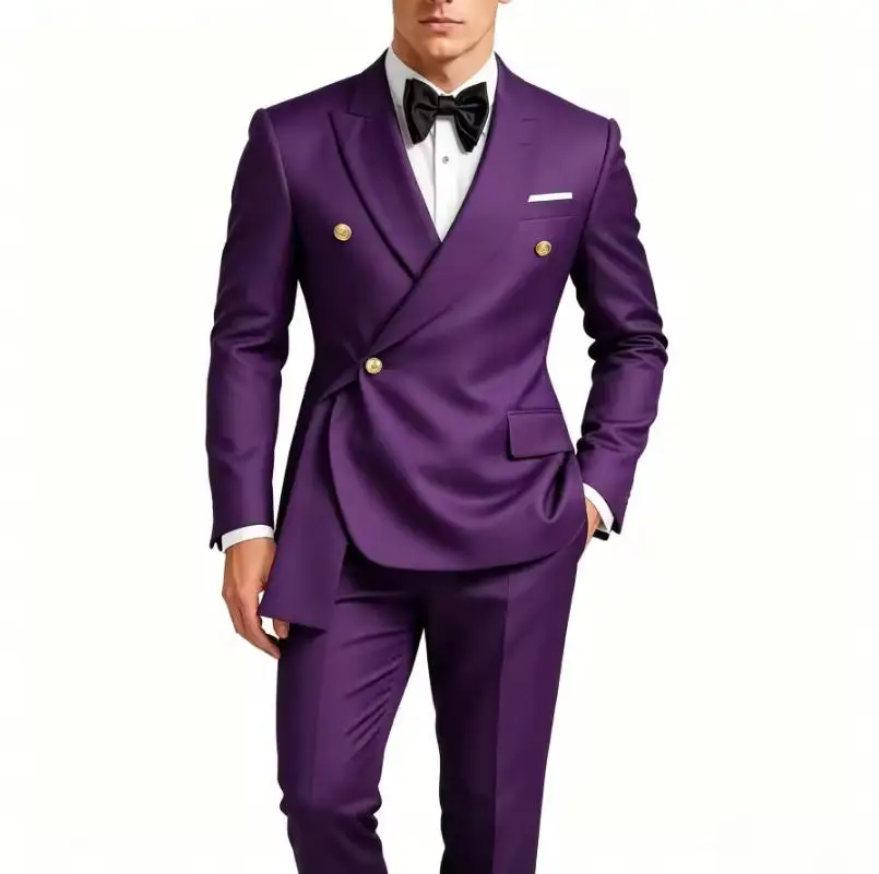 Фото Мужской костюм-двойка Slim Fit: двубортный пиджак и брюки для бизнеса, свадьбы, выпускного вечера, торжественных мероприятий №5