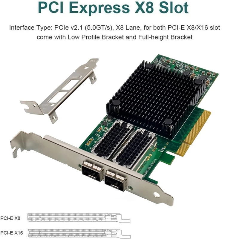 

ST7320 Pcie X8 10G Server Network Card Mellanox Connectx-4 Pciex8 2X10G SFP+Optical Fiber LC Ethernet Smart Network Card