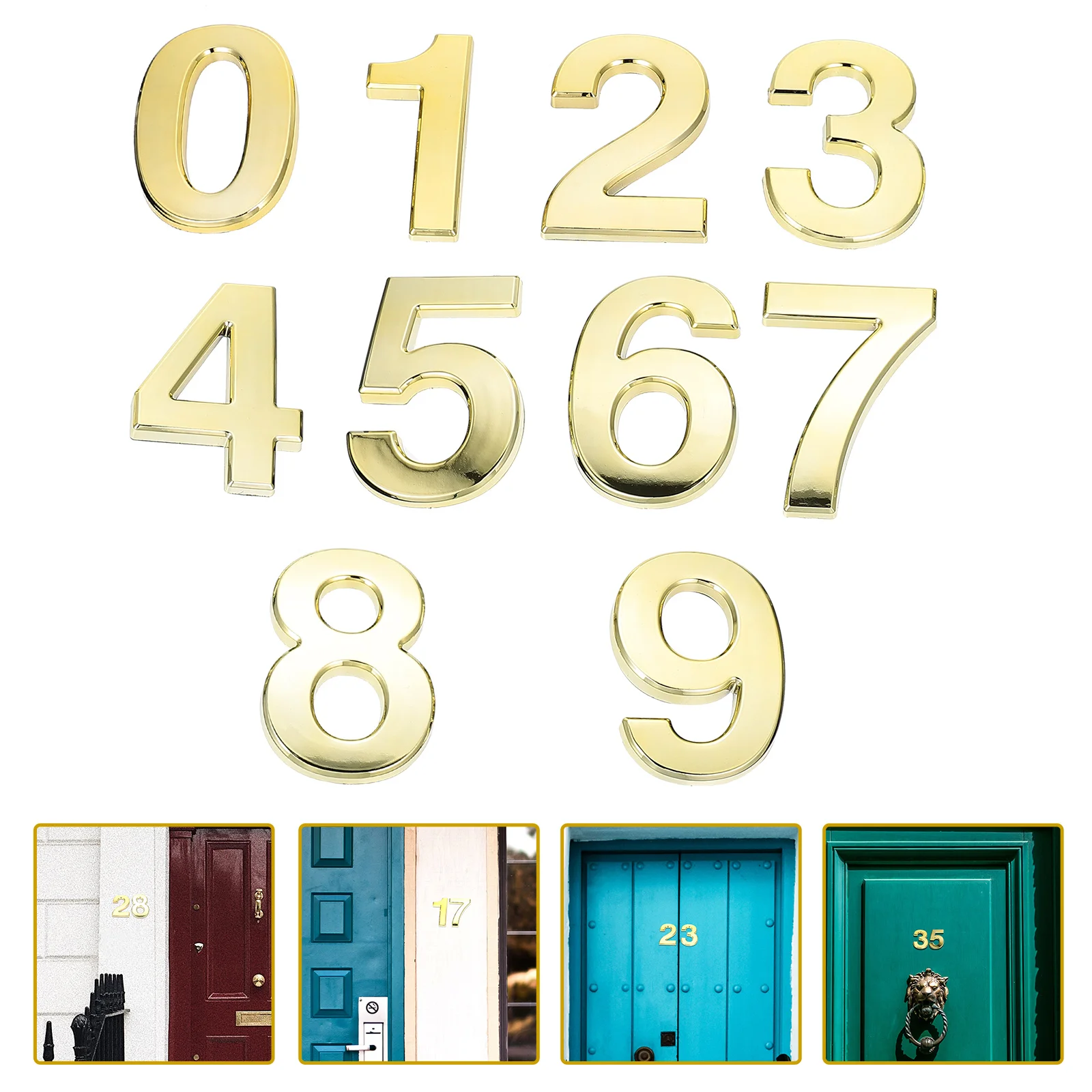

10 Pcs 10cm Digital Door Plate Home Supplies 0-9 Number Front Numbers Stickers Mailbox Self-adhesive House Sign Houtel