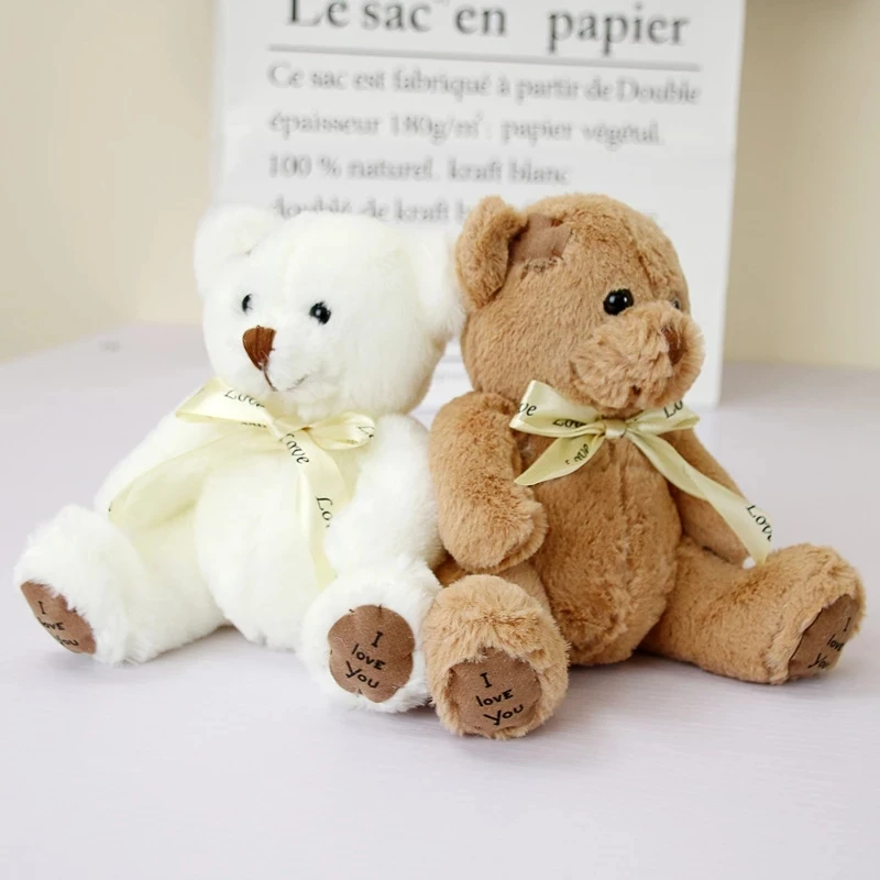 

1pc 18cm Cute Teddy Bear Dolls Patch Bear Soft Stuffed Toy Bear Baby Toy Kids Girls Birthday Brinquedos Wedding Girls Gifts