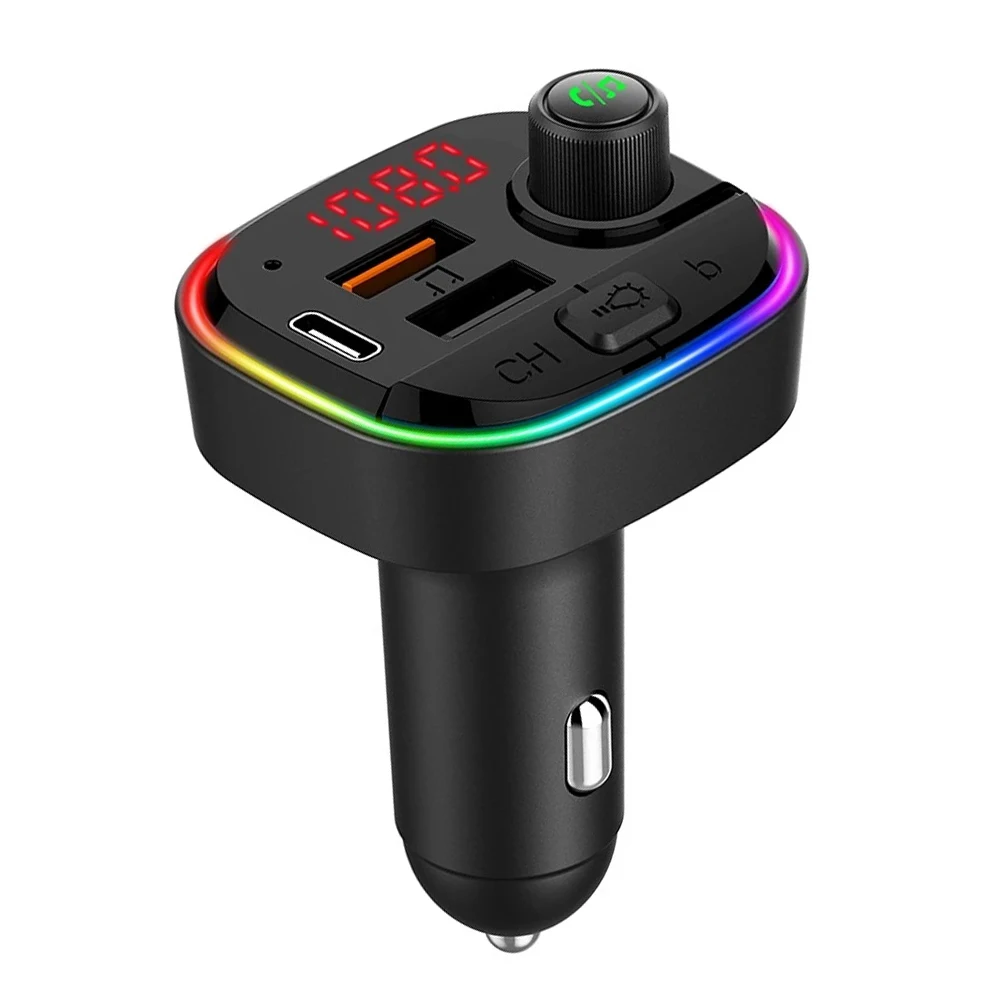 FM-трансмиттер автомобильный совместимый с Bluetooth 5 0 USB-зарядным устройством |