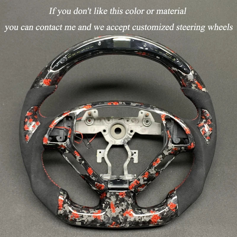 Рулевое колесо из красного кованого углеродного волокна под заказ для Infiniti G25 G37