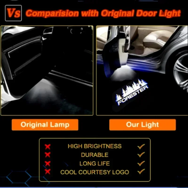 Для Subaru Forester светодиодные лампы с логотипом двери автомобиля портативный