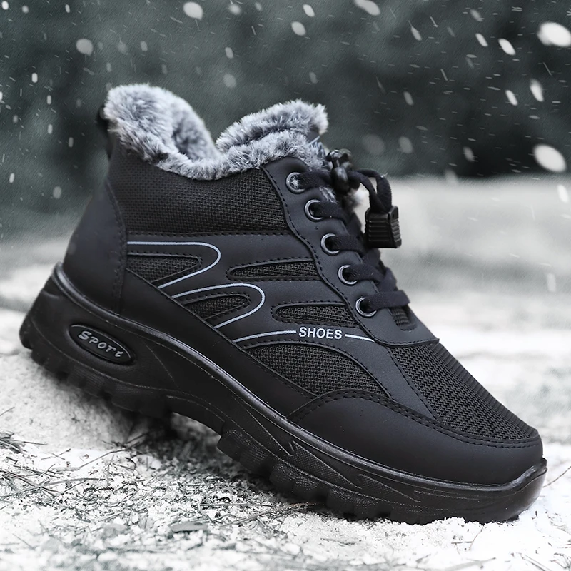 

Winter Women Boots Plush Warm Walking Shoes Breathable Outdoor Sports Trekking Shoes Leisure Women Ankle Boots Casual Shoes