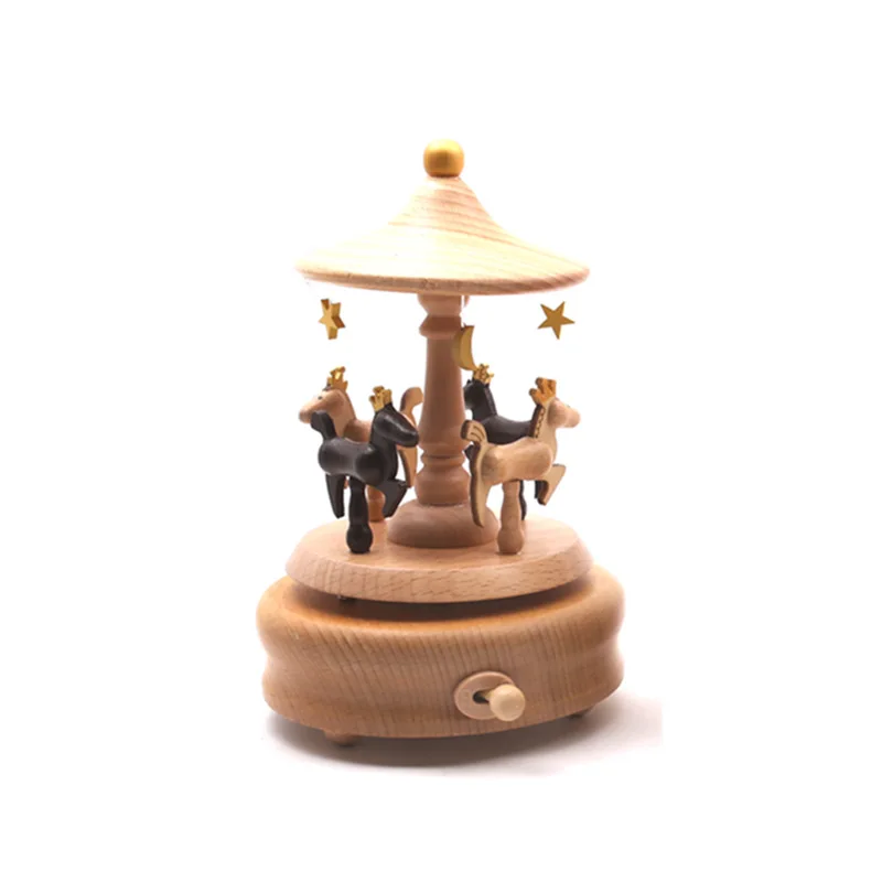 

Carousel Music Box Home Decoration Wooden Music Box Decoration Creative Birthday Gift Handmade Miniatures 7 Kinds of Music