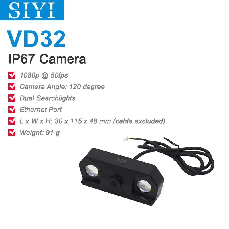 SIYI VD32 IP Camera IP67 Waterproof HD FPV Camera 1080p 60fps for VD32 AK28 VD28 Air Unit