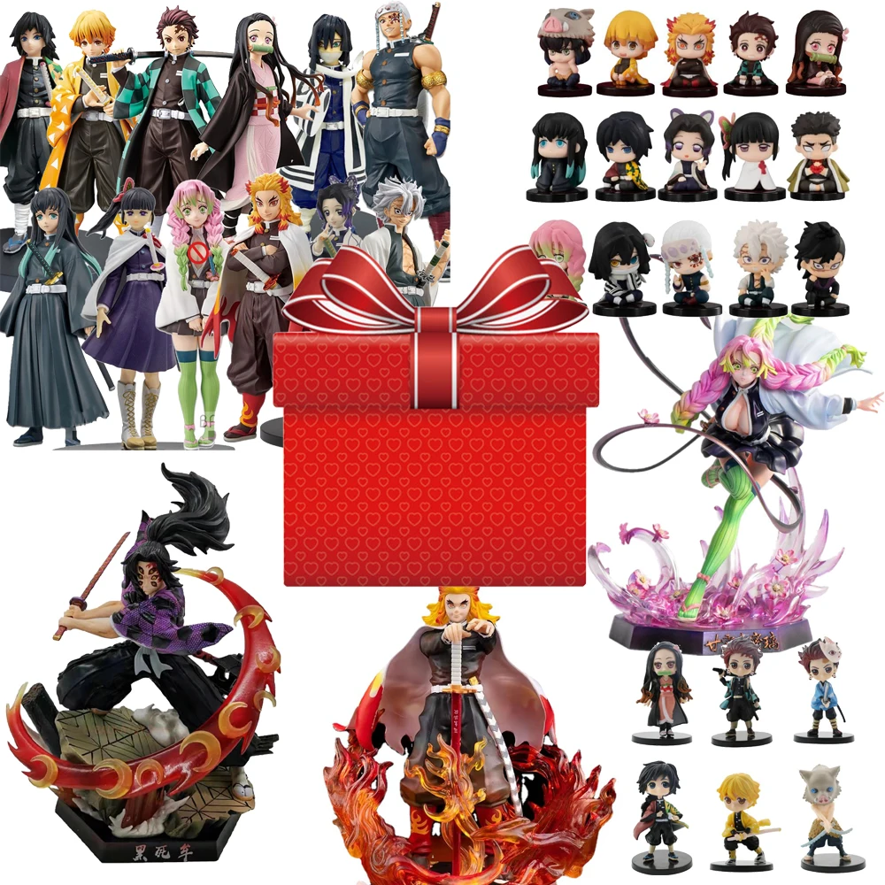 Demon Slayer Kimetsu no Yaiba Mystery Box Figure Blind Box Anime Best Gift for Animer Nezuko Zenitsu Figure Lucky Box
