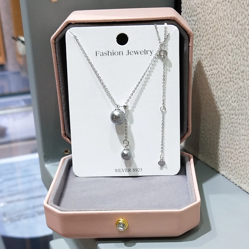 Ожерелье из стерлингового серебра 925 пробы для купания не выцветающая жемчужная