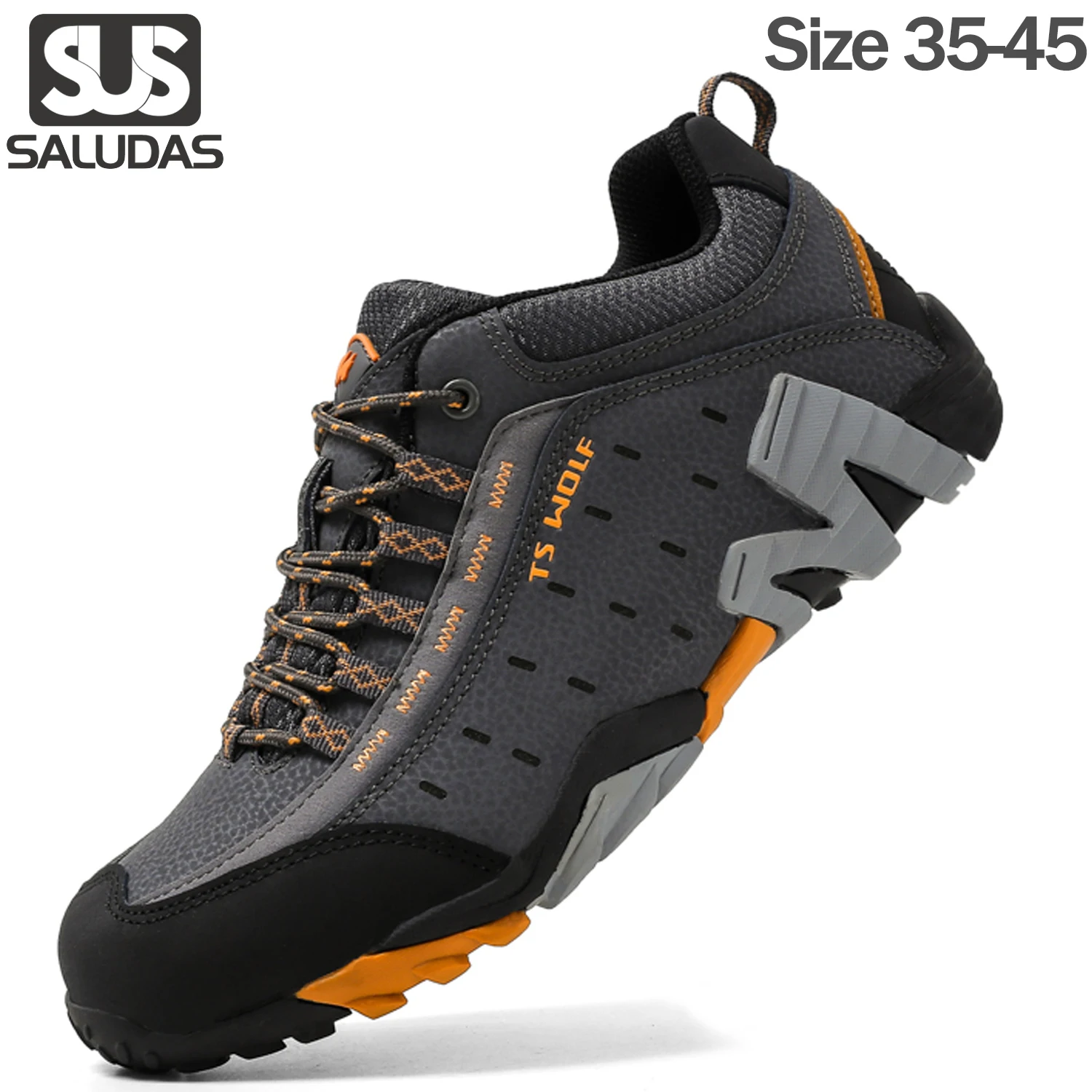 

SALUDAS Original Outdoor Hiking Shoes Men Waterproof Trekking Shoe Mountain Boots Genuine Leather Woodland Hunting Tactical Shoe