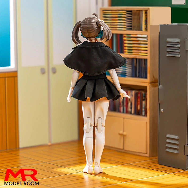 Набор одежды C017 1/12 для девочек рубашка с коротким рукавом короткая юбка шаль