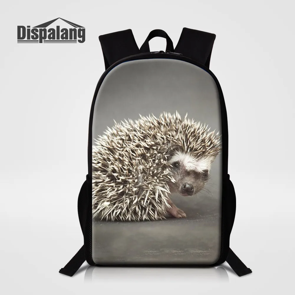 

Children Large Schoolbag Animal Hedgehog Printing School Backpack For Student Girl DIY Image Custom Logo Bookbag Drop Shipping