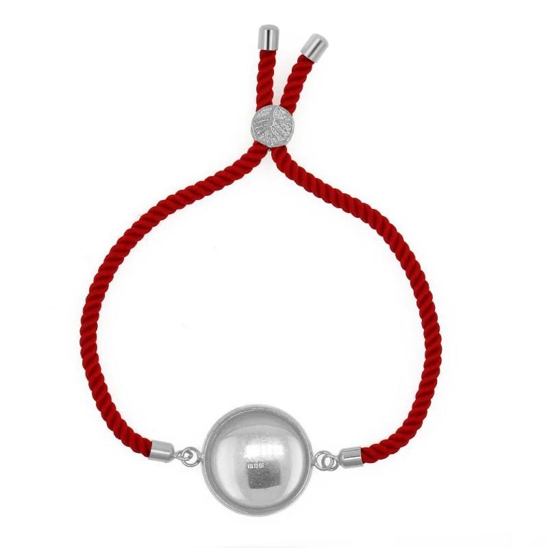 Copper Bottom Blank Base Red Rope Braided Rope Adjustable Connection Cabochon Bracelet DIY Jewelry Making Accessories Wholesale