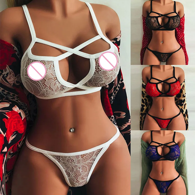 

Размера плюс белье порно костюмы комплект нижнего белья пуш-ап с прозрачным верхом трусики стринги экзотические Bralette желаемым образом! Ниж...