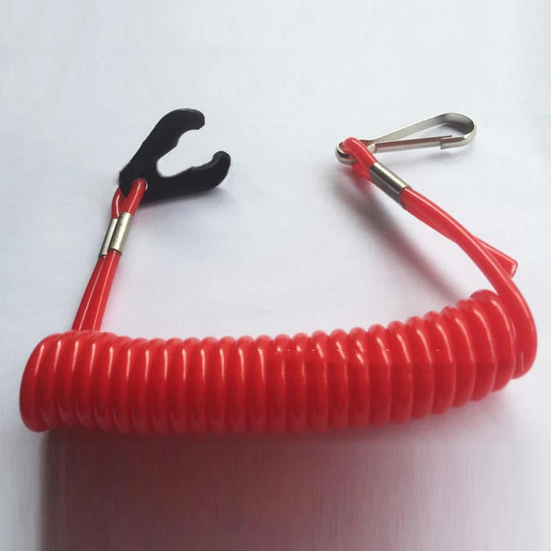 

1pcs Marine Flameout Switch Safety Rope 1.2m Rotating Spring Hook For Johnson/Evinrude/Mercury Circuit Breaker Safety Rope
