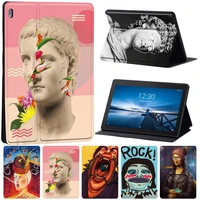 cover case for lenovo tab m7m8e10m10lenovo smart tab m10 fhd plus shockproof funny painting series folding tablet case