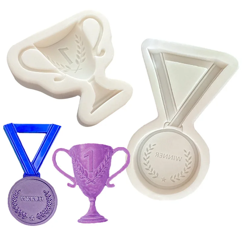 

Mini Medal Trophy Shaped Silicone Mold DIY Chocolate Cookie Candy Desserts Pastry Fondant Baking Tool Cake Topper Cake Decor