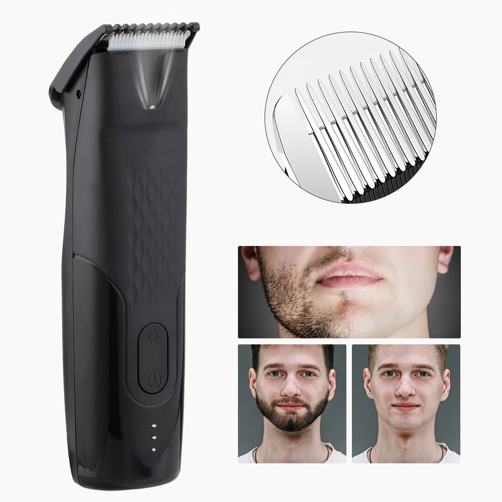 

Men Professional Electric Shaver Clipper Hair Cutting Machine Beard Trimmer Body Grooming Rechargeable Razor for Sensitive Areas