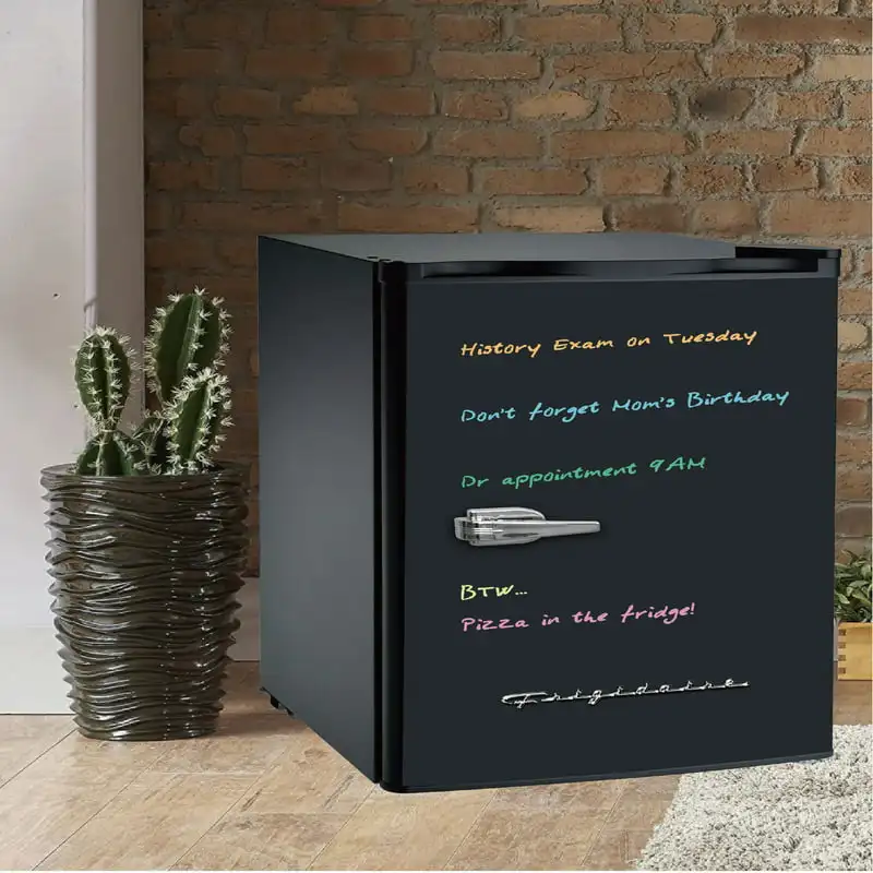 

Cu Ft Retro Dry Erase Compact Fridge, (EFR331-BLACK), Black