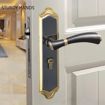 Modern Zinc Alloy Apartment Door Lock Household Security Door Locks Bedroom Mute Deadbolt Lock Furniture Hardware Supplies