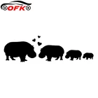 Автомобильные наклейки, Декор, мотоциклетные Переводные картинки, хиппо, любовь семьи, декоративные аксессуары, креативный солнцезащитный водонепроницаемый ПВХ, 17 см * 5 см