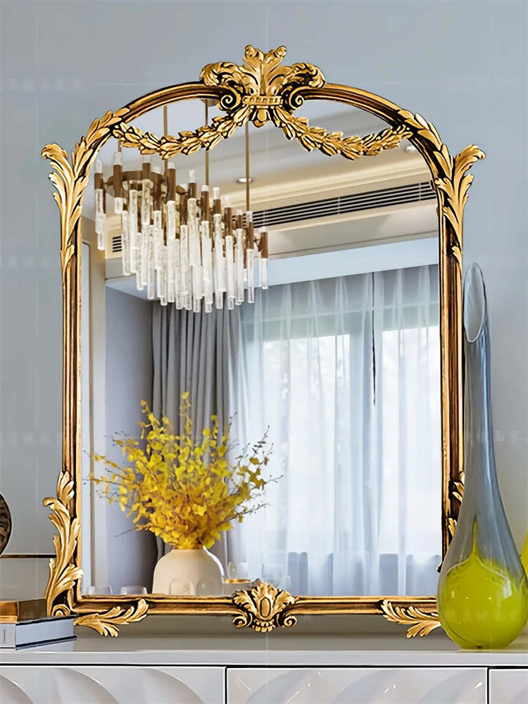 

Vintage Makeup Decorative Mirrors Wall Bathroom Luxury Large European Style Mirrors Living Room Espejos Decorativos Home Decor 5