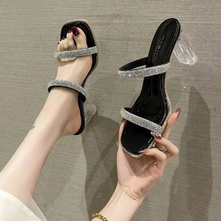 

Женские туфли на высоком каблуке, босоножки, летняя обувь, женская Роскошная обувь со стразами, дизайнерская женская обувь на каблуке, модны...