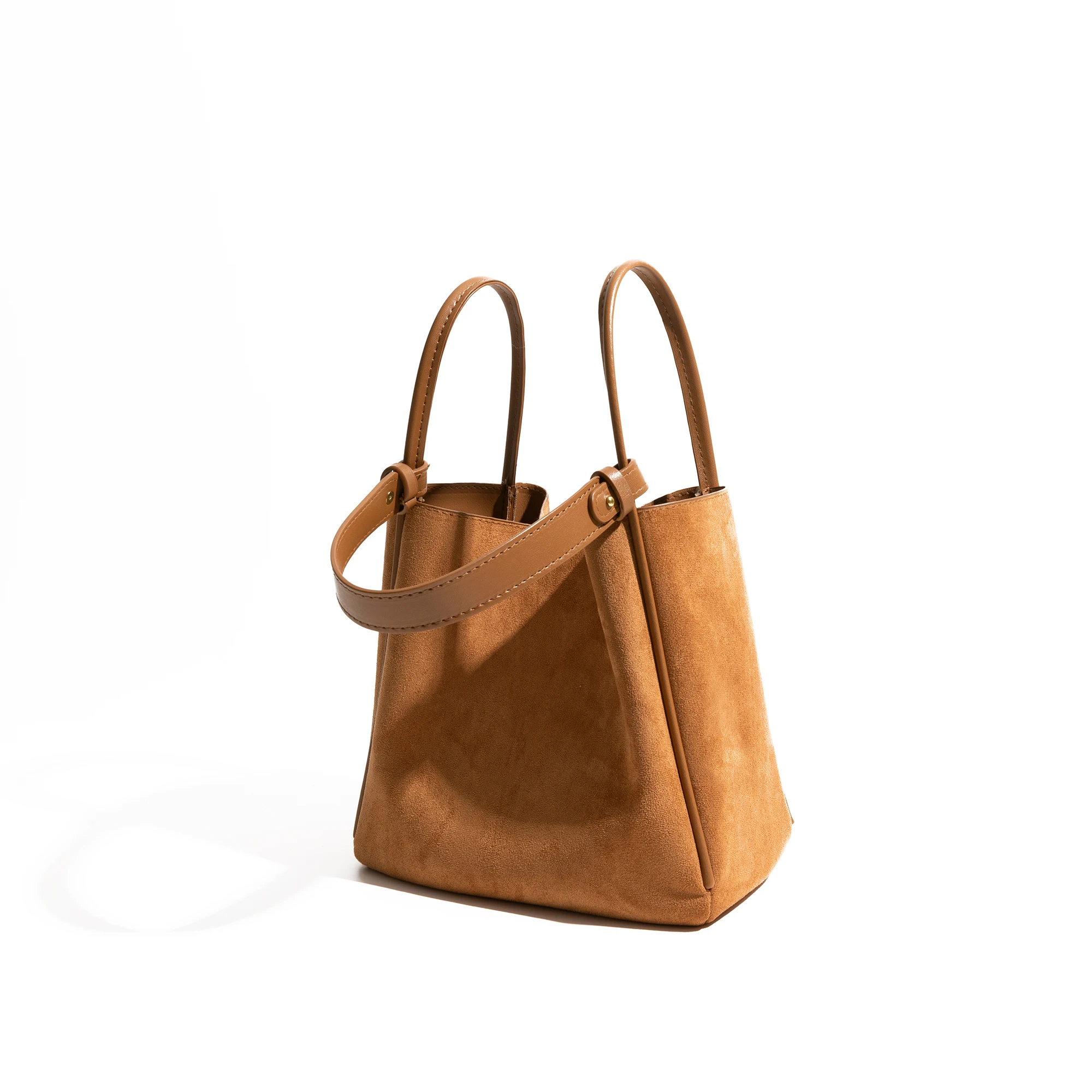 MABULA Сумка-ведро из искусственной замши однотонная простая повседневная комплект