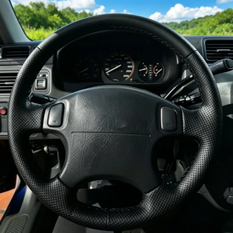 Фото Износостойкий кожаный чехол на руль для Honda CRV CR-V Accord 6 Odyssey Prelude Civic 1996-2003, а также для Acura CL (сделай сам) №1