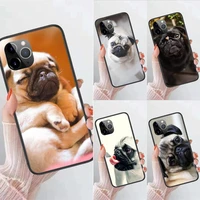 pug dog animal black coque luxury cell cover 3d for galaxy a02 a22 a71 a51 a50 a42 a40 a32 a31 a30s a21s a20 a20s a20e a12 5g