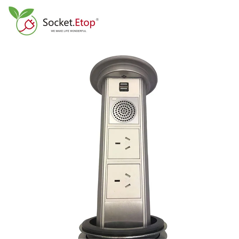 

Скрытая всплывающая розетка с bluetooth-динамиком, умная розетка для кухни, рабочий стол, 2 розетки питания AU, 2 порта USB для зарядного устройства, ...