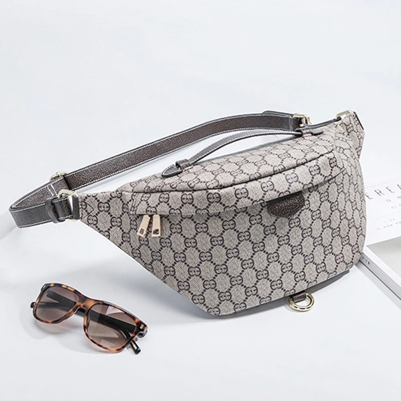 New Fashion Printed Waist Bag for Men Cashier Storage Dumplings Bag Outdoor Running Chest Bag Large Capacity Women