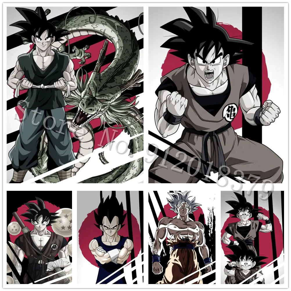 

Japanese Anime Pictures of Rhinestones Dragon Ball 5D Diamond Painting Goku Embroidery Cross Stitch Kits Mosaic Art Home Decor