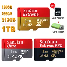 Class 10 mini sd memory card 128GB 512GB micro TF sd card 256GB 256GB 1TB Smart SD/TF card for Phone/camera Give card reader