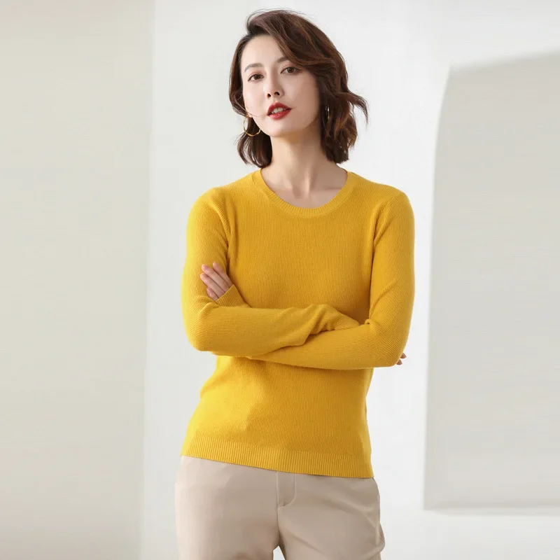 MRMT 2024 новый женский вязаный свитер пуловер с круглым вырезом короткий утепленный