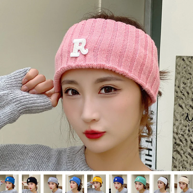 

New Letter Wide Border Hair Band Sports Knit Hair Band Face Wash Headband Elastic Hair Ornament Women Autumn And Winter Hat