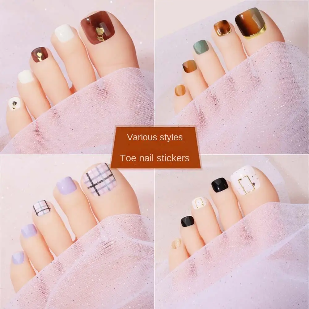 

22Tips/sheet Bronzing Nail Art Full Cover Adhesive Foil Stickers Manicure Decals Waterproof Fashion Toe Nail Wraps