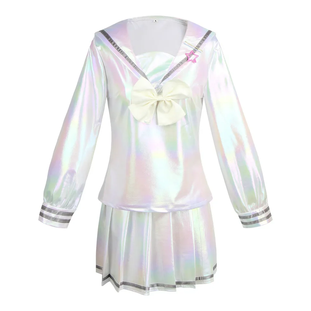 Game NEEDY GIRL OVERDOSE KAngel Cosplay Costume Full Set of Clothing Sailor Suit Jk Uniform Laser Color Skirts Ribbon Wig †