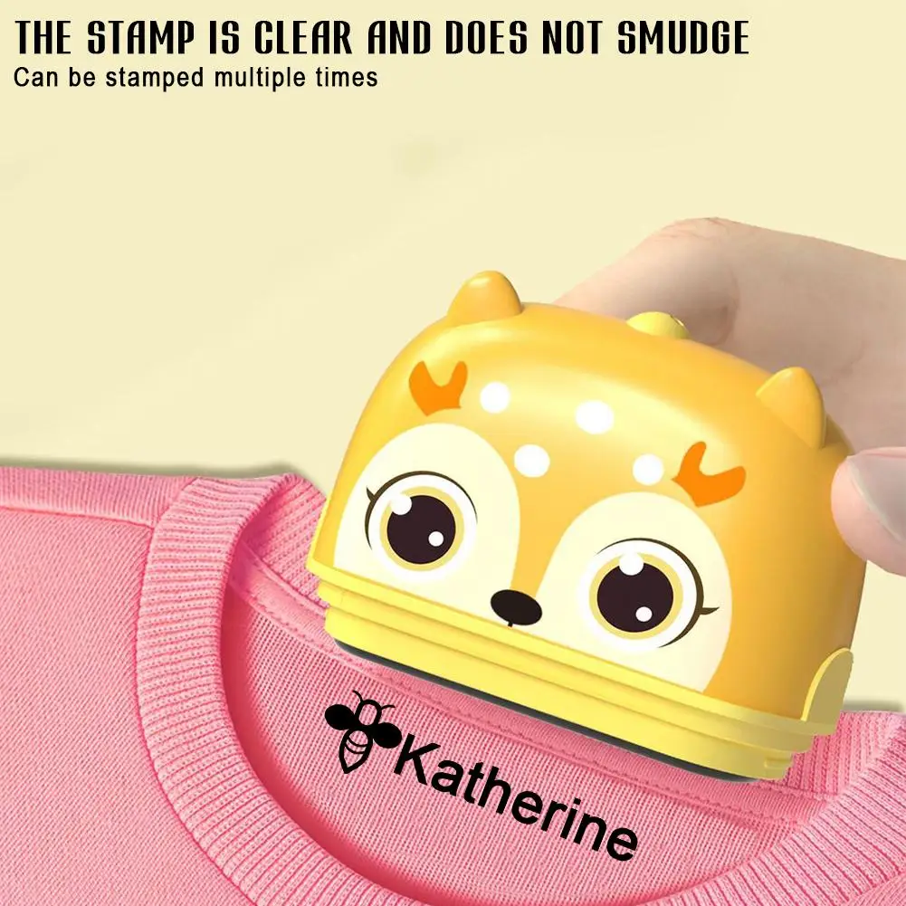 

Customized Name Stamp Cute Cat Astronaut Stamp Paints Student Child Baby Waterproof Non-fading Kindergarten Clothing Name Seal