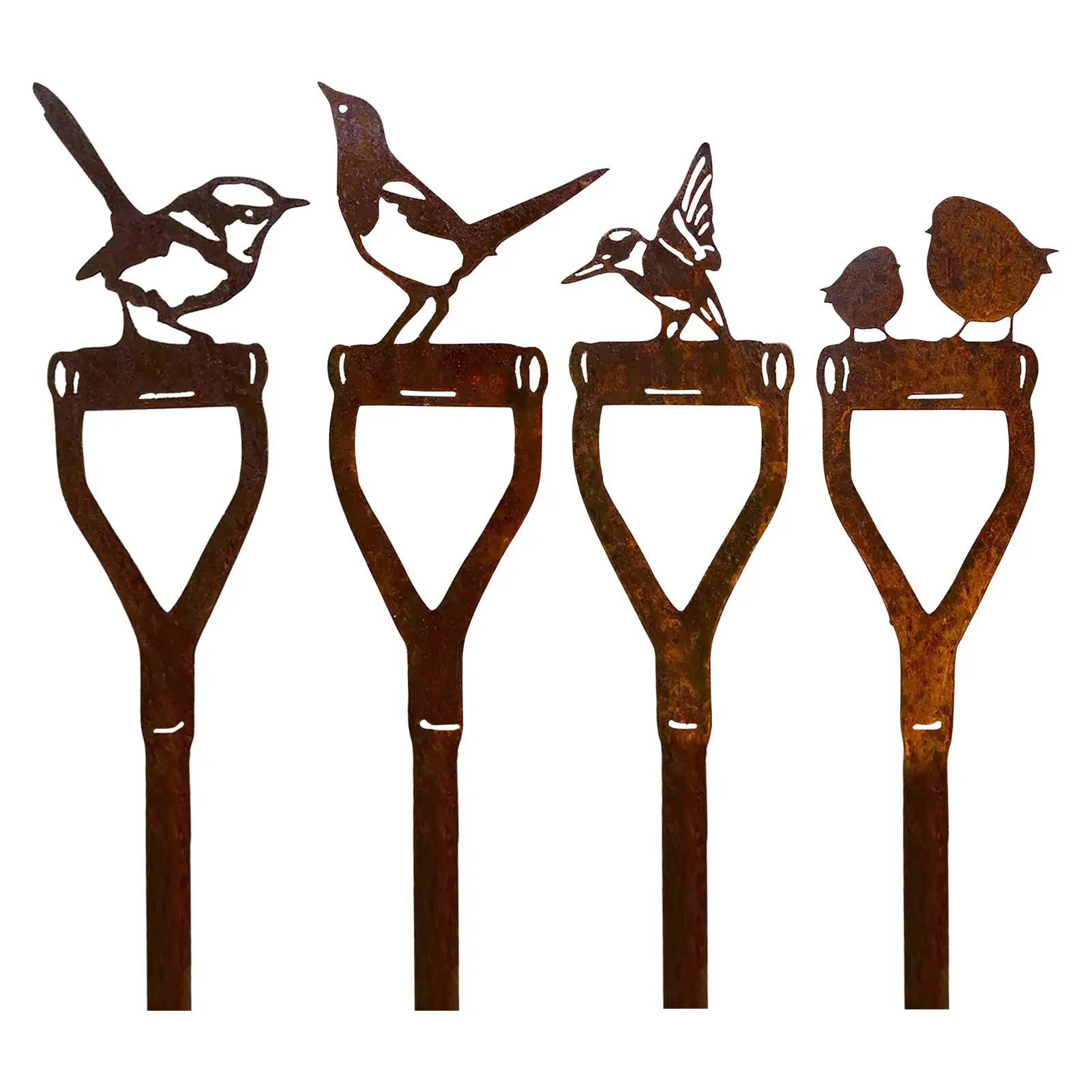 

Metal Birds Yard Decor Outdoor Rusty Art Garden Stake Decor Landscape Ground Plug For Yard Pathway Lawn Walkway Patio