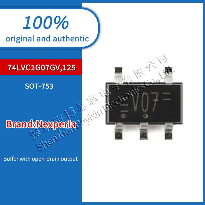 

10pcs Original Genuine 74LVC1G07GV,125 SOT-753 Buffer with Open Drain Output