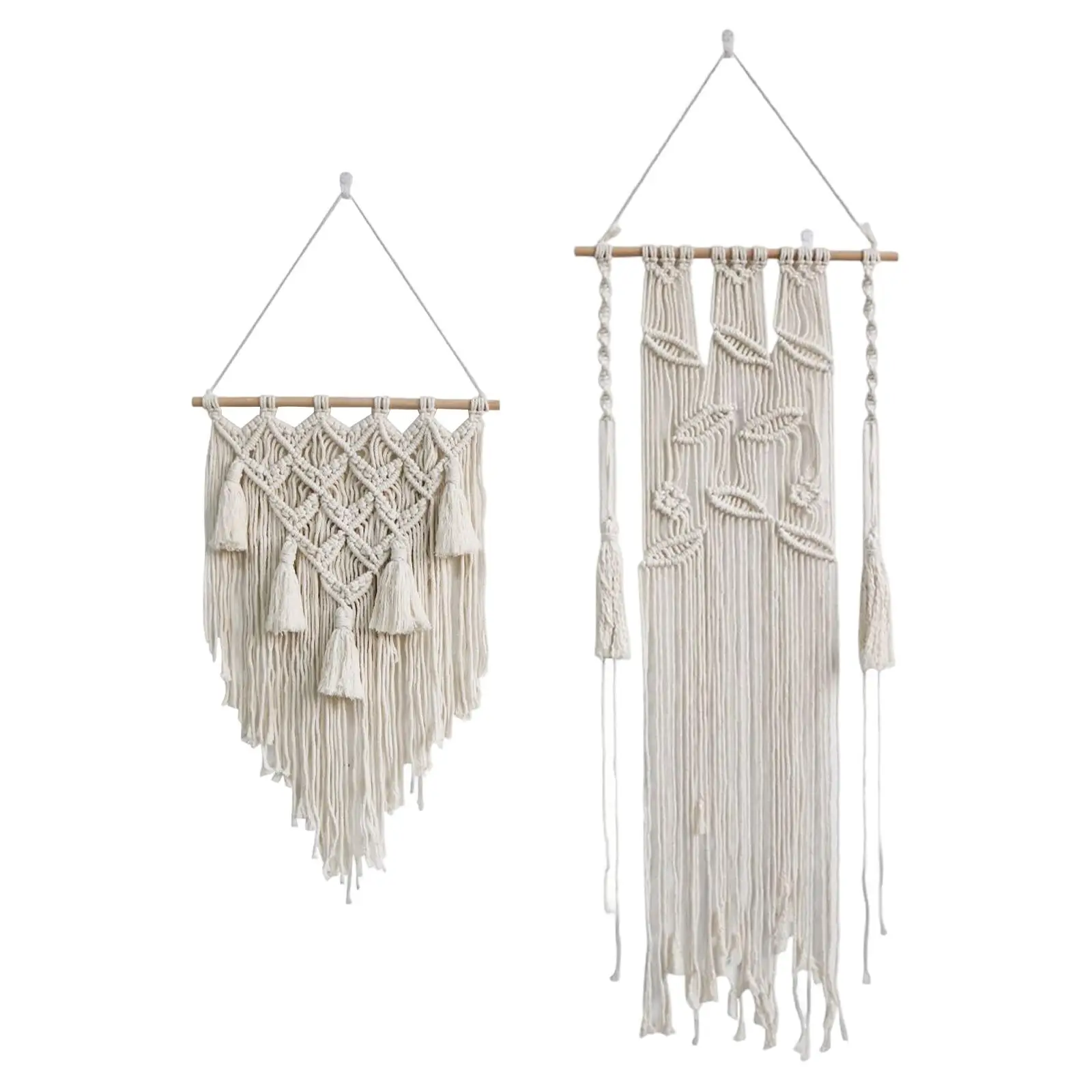 

Chic Macrame Woven Wall Hanging Braided Wall Art Ornament Pendant for Living Room Home Decor