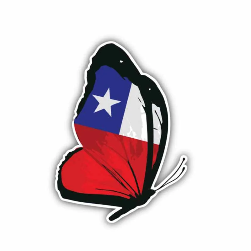 

F382# Car Sticker Chile Flag Butterfly Waterproof Vinyl Decal Car Accessories Pegatinas Para Coche DIY Car Styling
