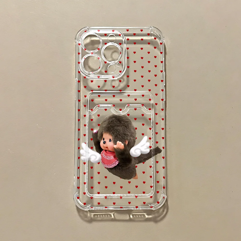 Фото НОВЫЙ милый чехол-картхолдер M-Monchhichis для Xiaomi Redmi 13C 12C 10C 9A 9C Note 14 13 12 12s 11 10 9 8 Pro Plus 4G 5G, противоударный №4