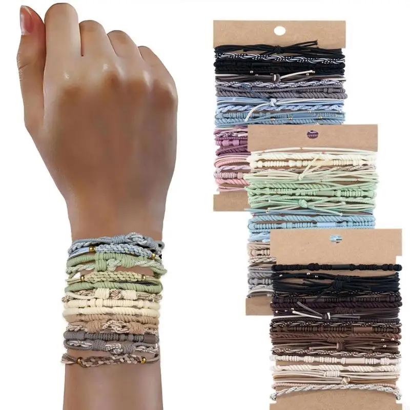 W0YA 24PCS Многопользование ручной плетения для волос эластики модные аксессуары