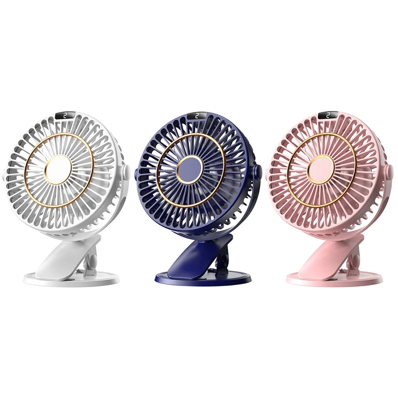 

Top Deals Portable Fan Clip Fan USB Rechargeable Silent Fan Desktop Small Fan For Office Home Desk Table Outdoor