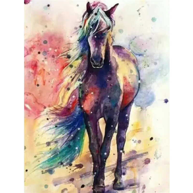 Алмазная живопись лошадь мультфильм 5d мозаика сделай сам полностью квадратная